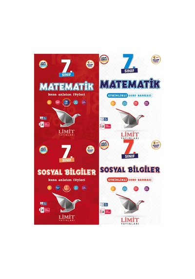 Limit 2027 7. Sınıf Matematik + Sosyal Bilgiler Konu Anlatım Föyleri + Soru Bankası Seti 4 Kitap Maarif Model