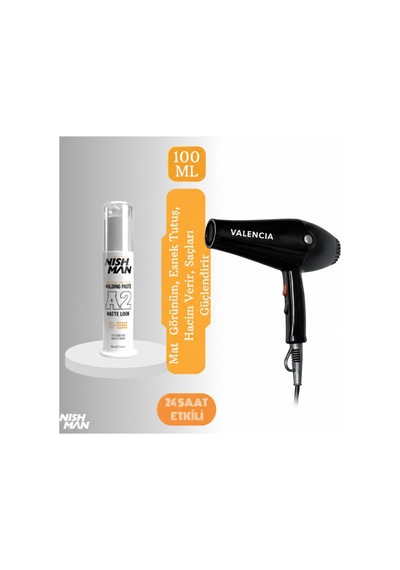 Saç Şekillendirici Ultra Mat P0mpalı Wax A2 - 100 Ml 10 Adet/ + Fön Makinası Hediye
