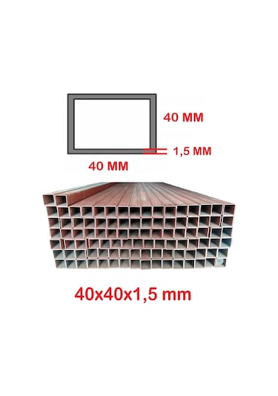 Boyalı 40 X 40 X 1,5 Mm Kutu Profil 40X40X1,5 Demir (1 Mt Fiyatı)
