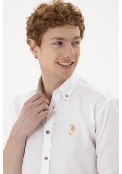 U.s. Polo Assn. Erkek Beyaz Gömlek Desenli 50288299-vr013 Beyaz
