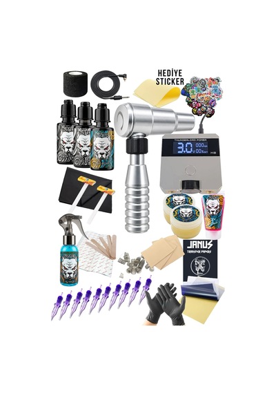Cheyenne Spirit Silver Rotary Dövme Makinesi Seti Başlangıç Dövme Seti Makine Teşhirdir