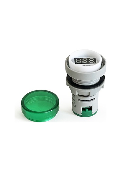 Mini Dijital Voltmetre 22mm Ac 60-500v Led Yeşil Işık