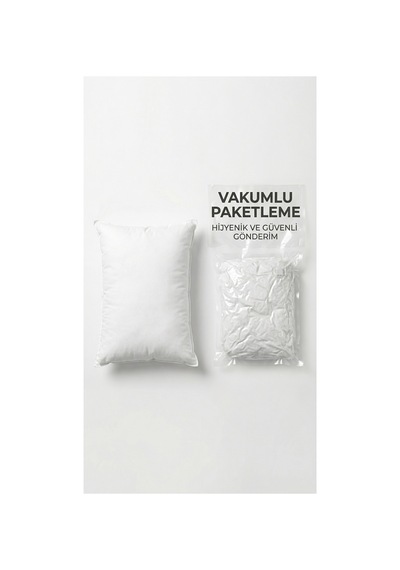 Puffyform Tekli Premium Boncuk Silikon Kırlent İç Yastık 40x60 Cm 400 Gr Dolgun Formunu Koruyan Çökme Yapmaz Vakumlu Yıkanabilir Kırlent İçi Beyaz