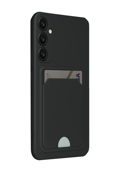 Samsung Uyumlu Galaxy S24 Fe Kılıf Kelvin Kartvizitli Silikon - Siyah Mc009