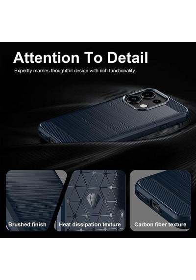 Caseonn Oppo Reno16 F 5g Kılıf Karbon Fiber Desenli Koruyucu Arka Kapak Siyah