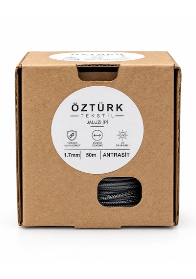 1.7 Mm Jaluzi, Stor Ve Katlamalı Perde İpi 50 Metre Polyester Antrasit