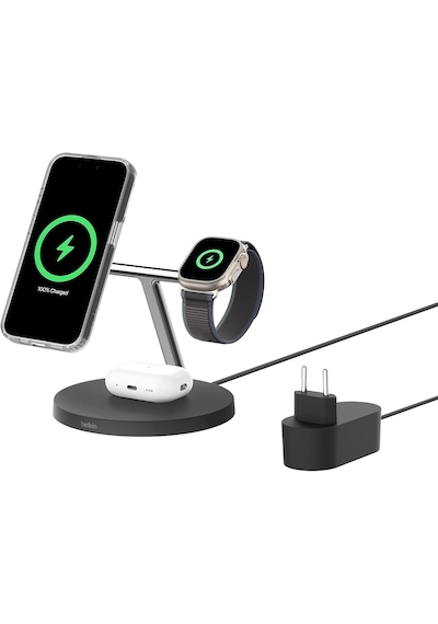 Belkin Boostcharge Pro Qi2 15 W 3'ü 1 Kablosuz Şarj İstasyonu