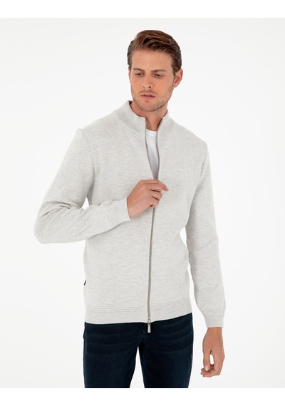 Pierre Cardin Erkek Açık Gri Melanj Hırka Triko 50296442-vr091 Açık Gri Melanj