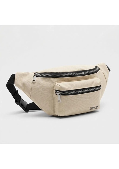 Zennamoda Krem Unisex Bel Çantası Çapraz Askılı Günlük Kullanım Fermuarlı 30x13 Cm Çok Renkli