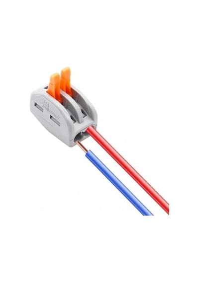 10x Spring Lever 2 Pin Yaylı Klemens Konnektör Terminal Blok Bağlantı Soketi