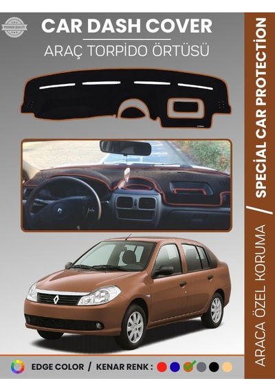 Renault Symbol 2 Alize 2008-2013 Torpido Örtüsü Ön Göğüs Koruma Birebir Uyum - 869 Stiloto