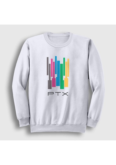 Presmono Unisex Colors Pentatonix Sweatshirt Beyaz