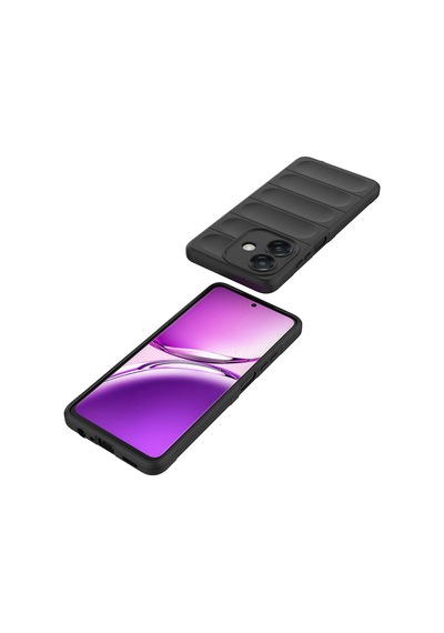 Oppo A3 Kılıf Kamera Korumalı Esnek Silikon Parmak Şeritli Pazarplus Koyu Yeşil