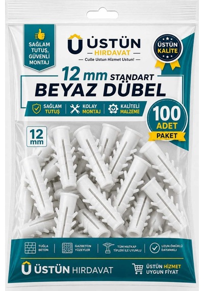 Üstün 12mm Dubel 100adet