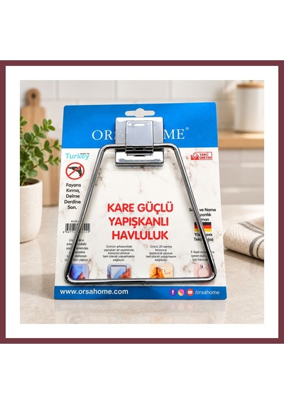 Storeşahin Yapışkanlı Metal Kare Havluluk Askı Shn0720