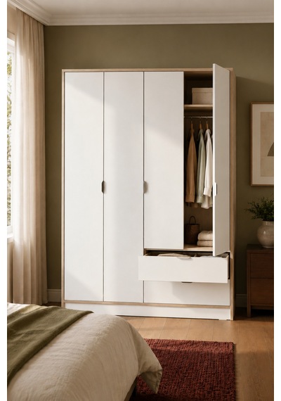 Home Liva 4 Kapaklı Gardırop 128x182x44 Cm Krem - 912185085 Krem Home Liva 4 Kapaklı Gardırop 128x182x44 Cm Krem - 912185085 Krem