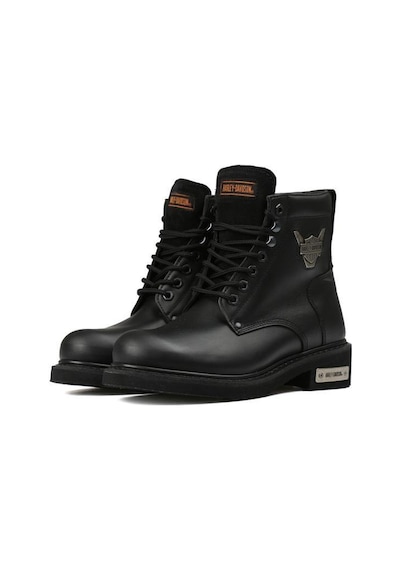 Harley Davidson Gibson Hakiki Deri Unisex Bot Siyah