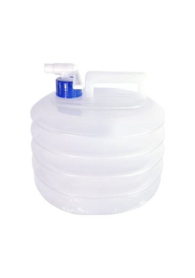Musluk Kapaklı Akordiyon Portatif 10 Litre Bidon Container  Kova Şeffaf