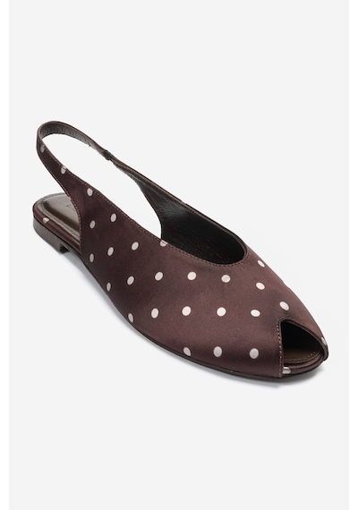 Luvi Shoes Serına Kahverengi Beyaz Puantiyeli Kadın Sandalet
