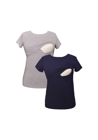 Luvmabelly Myra2503 2504 Emzirme Tshirt Seti-çok Renkli