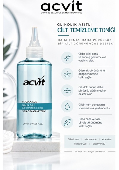 Glikolik Asitli Cilt Temizleme Toniği 200 ML