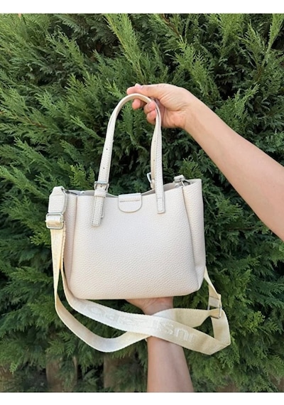 Just Polo Kadın Yeni Sezon Yumuşak Derili 4 Bölmeli Lüks El Ve Omuz Çantası Shopper Ebat: 28 X 20 Cm Krem 74941972