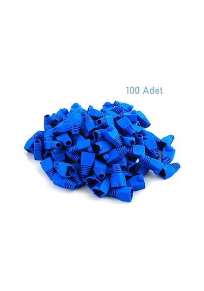 Rj45 Konnektör İçin Koruyucu Pvc Plastik Kılıf Rj45 Mavi Cover 100 Adet