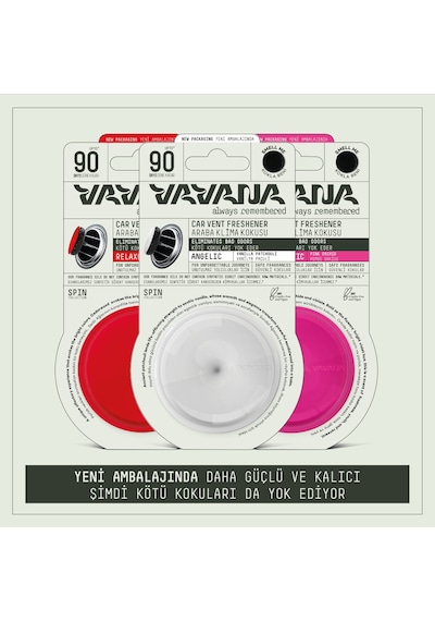 Vavana Araba Klima Kokusu 3'lü Set - RELAXED & ANGELIC & OPTIMISTIC