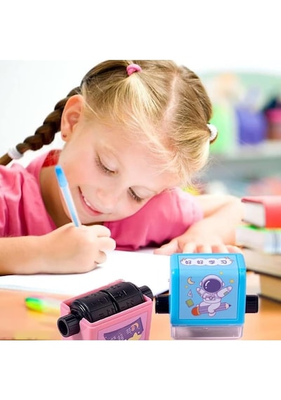 Çocuklar İçin Eğlenceli Ve Öğretici Matematik Toplama İşlemleri Kaşesi, Eğitim Öğrenme İçin Çarpım Tablosu Kaşesi Mürekkep Hediyeli Matematik Rulosu Damgası Mavi