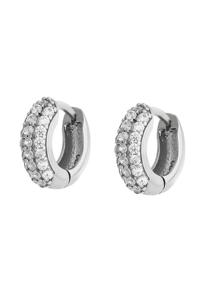 Starlight Diamond Zirkon Taşlı Halka Tasarım 925 Ayar Gümüş Küpe