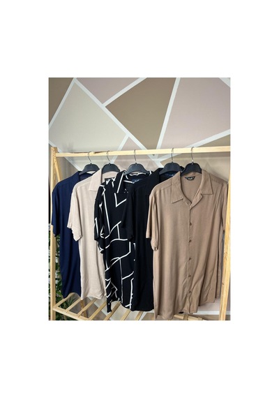 Mfz Giyim Siyah Renk 5'li Viskon Unisex Gömlek Mfz Giyim Siyah Renk 5'li Viskon Unisex Gömlek