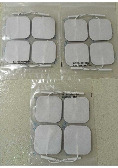 Tens Cihazı Kablolu Yedek Elektrot 5x5 Tens Pedi 4 Lü 3 Paket