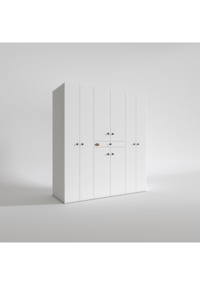 Kenzlife Çamaşır-Kurutma Makinesi Dolabı Ve Giysi Dolabı Çekmeceli Ebuzer Sağ Raf Beyaz 187X170X120 Banyo Çok Renkli