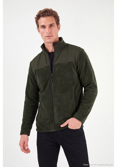 Buratti Regular Fit Garnili Dik Yaka Sıcak Tutan Polar Mont Erkek Polar Mont 59060443 Haki