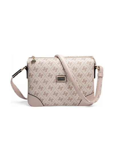Silver & Polo Silver Polo Pembe - Pudra Monogram Kadın Çapraz Çanta Sp784