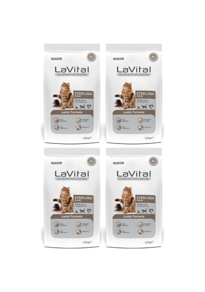 La Vital Sterilised Kuzu Etli Kısırlaştırılmış Yetişkin Kedi Maması 4 x 1500 G
