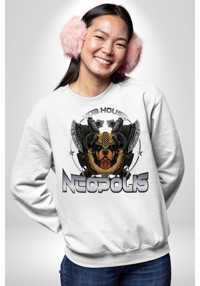 Neopolis Rottweiler Viking Unisex Beyaz Sweatshirt Beyaz