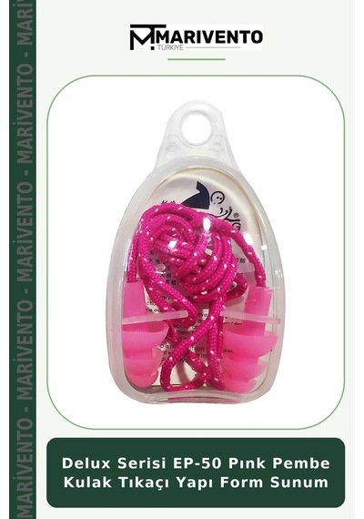 Delux Serisi Ep-50 Pınk Pembe Kulak Tıkaçı Yapı Form Sunum Çok Renkli