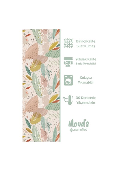 Xero Floral 2 Desenli Baskılı Süet Runner Masa Örtüsü