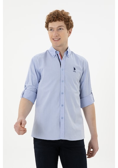 U.s. Polo Assn. Erkek Mavi Gömlek Desenli 50288312-vr036 Mavi