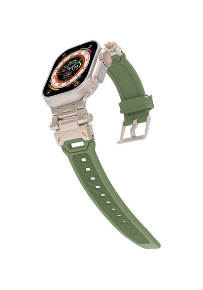 Apple Uyumlu  Watch  1/2/3 42mm İle Kordon Metal Başlıklı Silikon Kordon