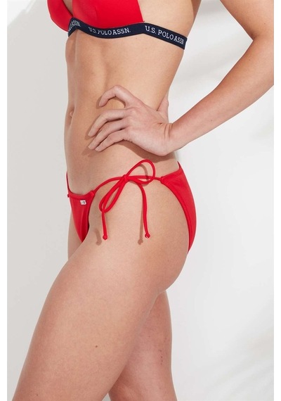 U.S. Polo Assn. Kadın Kırmızı İpli Bikini Alt 21508
