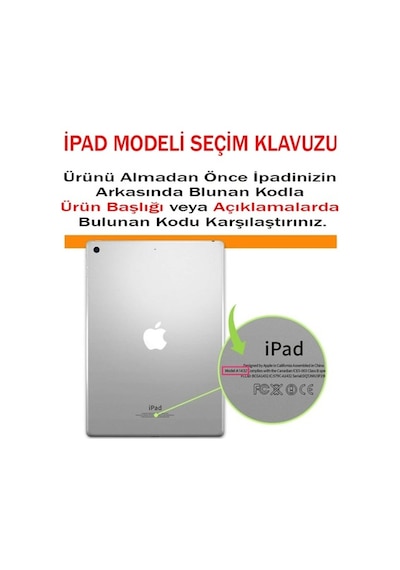 Apple Uyumlu iPad Pro 12.9 1. / 2. Nesil Kılıf PU Deri Smart Standlı Case 2015-2017