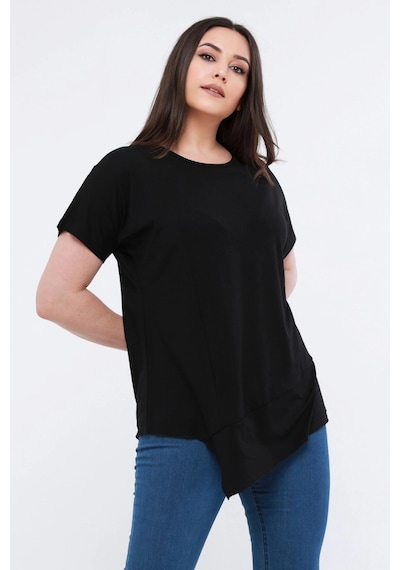 Aytemas Eteği Asimetrik Basic Bluz Turuncu