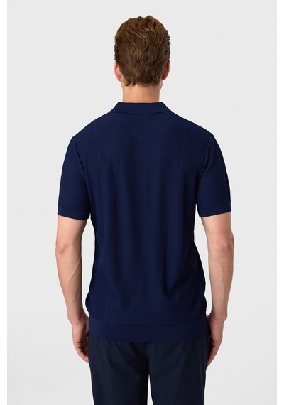Back And Bond Regular Fit Lacivert Fermuarlı Tişört