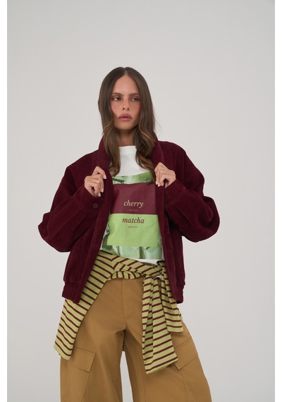 Mai Collection Bandera Bordo Unisex Bomber Ceket