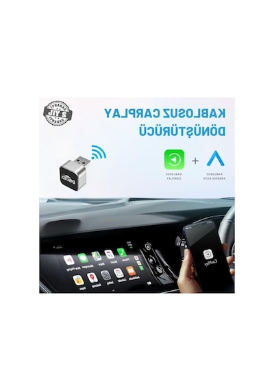 Kablosuz Oto Görüntü Adaptörü İle 2in1 Carplay Ve Android Bağlantısı