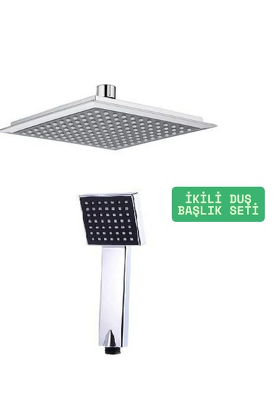 Faumix Tit01 Krom Siyah İkili Duş Başlığı Krom
