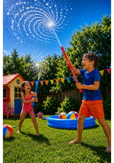 Mavi Oyuncak Su Pompası Suyu Çek Ve Püskürt Su Tabancası Water Gun Mavi