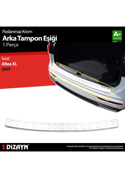 S-dizayn Seat Altea Xl Krom Arka Tampon Eşiği 2007 Üzeri